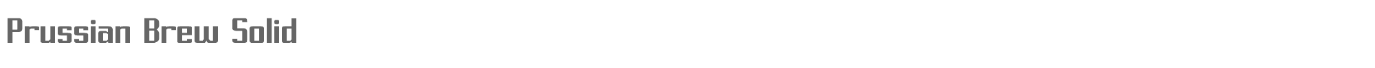 Sample characters Prussian Brew Solid Font