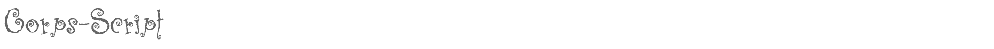 Sample characters Corps Script Font