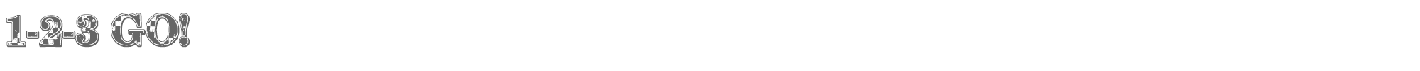 Sample characters 1-2-3 GO! Font
