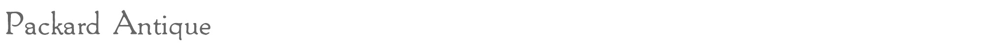 Sample characters Packard Antique Font
