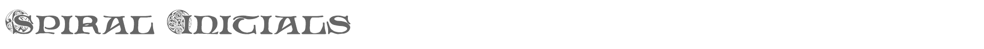 Sample characters Spiral Initials Font