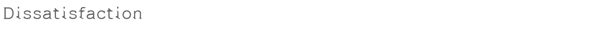 Sample characters Dissatisfaction Font