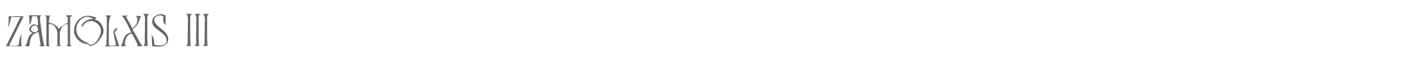 Sample characters Zamolxis III Font