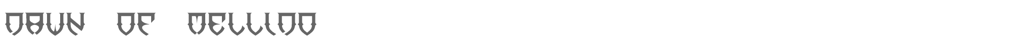 Sample characters Dawn of Mellido Font