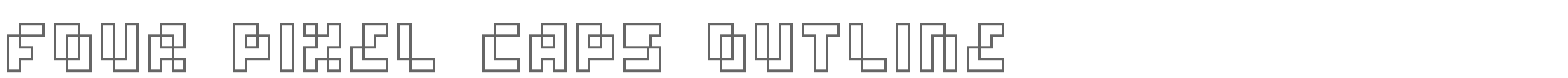 Sample characters Four Pixel Caps Font