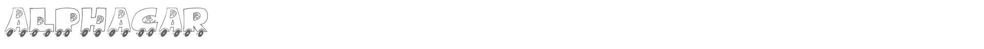 Sample characters AlphaCar Font