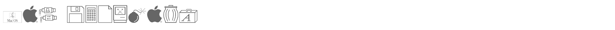 Sample characters Mac Dingbats Font