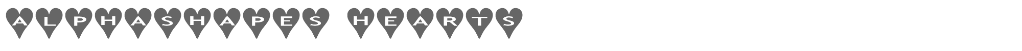 Sample characters AlphaShapes Hearts Font