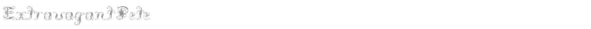Sample characters Extravagant Pete Font
