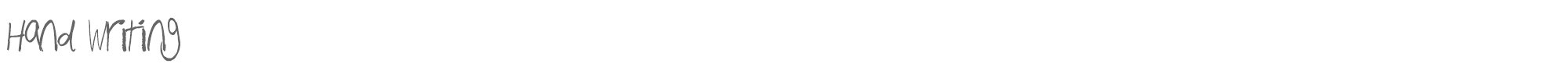 Sample characters Hand Writing Font