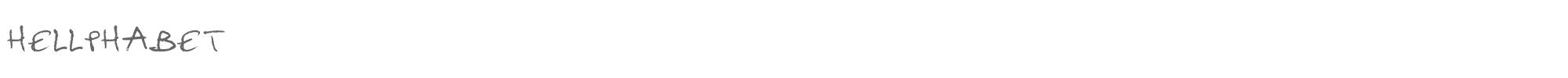 Sample characters Hellphabet Font