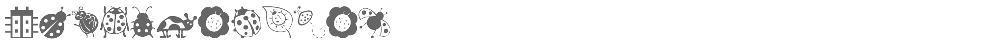 Sample characters Ladybug Dings Font