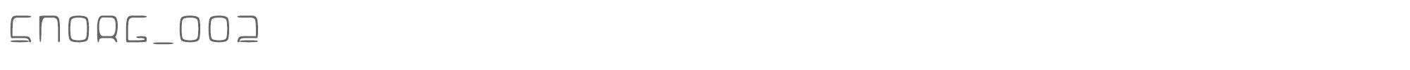 Sample characters Snorg_002 Font
