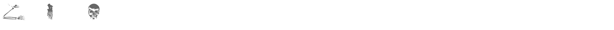 Sample characters Old Skull Hellron Font