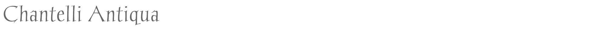 Sample characters Chantelli Antiqua Font