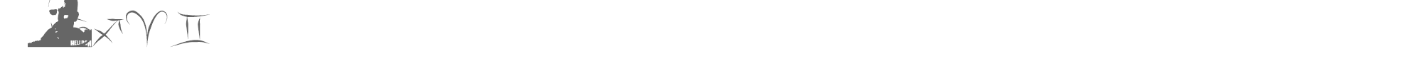 Sample characters Zodiac Hellron Font