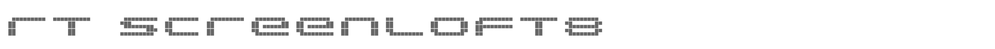 Sample characters RT Screenloft8 Font