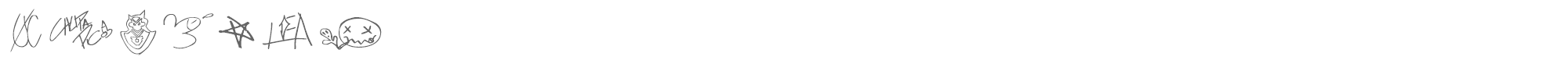 Sample characters Chupalo Font