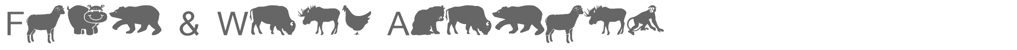 Sample characters Farm & Wild Animals Font