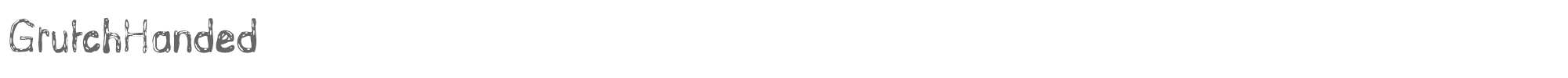 Sample characters Grutch Handed Font