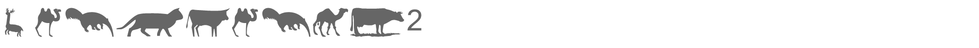 Sample characters WM Animals 2 Font