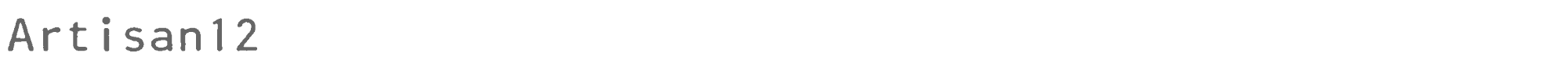 Sample characters Artisan 12 Font