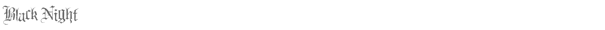 Sample characters Black Night Font