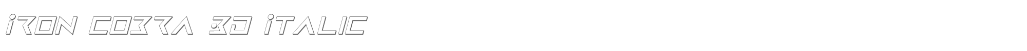 Iron Cobra ironcobra3di.ttf font preview