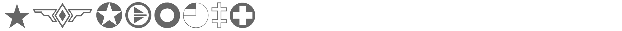 Sample characters Roundels Font