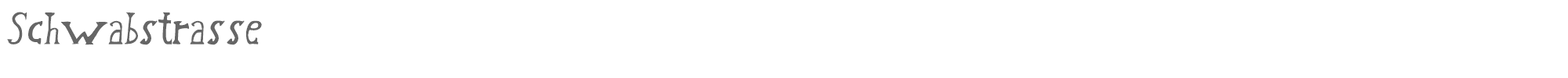 Sample characters Schwabstrasse Font