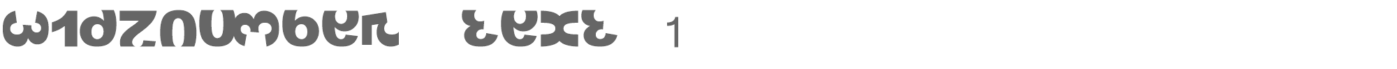 Sample characters Widznumber Text 1 Font
