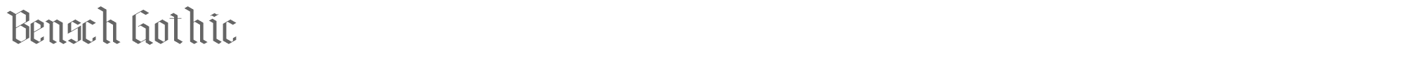 Sample characters Bensch Gothic Font