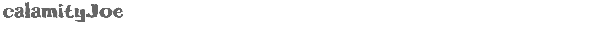 Sample characters Calamity Joe Font