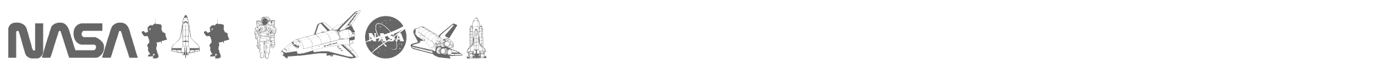 Sample characters NASA Dings Font