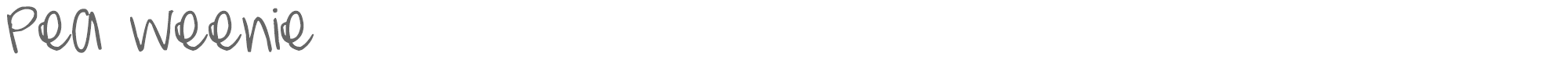 Sample characters Pea Weenie Font