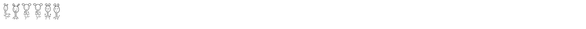 Sample characters Happie Font