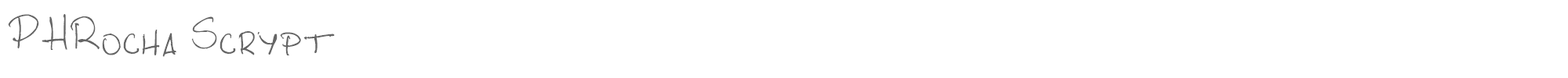 Sample characters PHRocha Scrypt Font