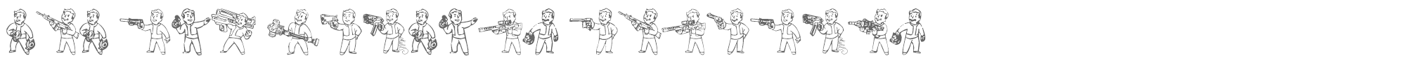 Sample characters Pip Boy Weapons Dingbats Font