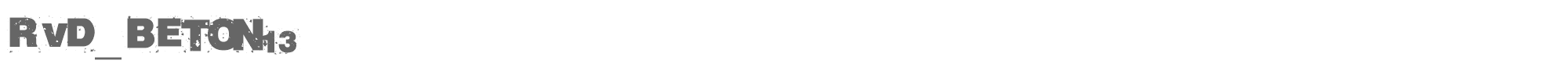 Sample characters RvD Beton13 Font