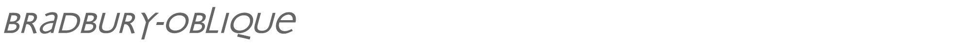 Sample characters Bradbury Oblique Font