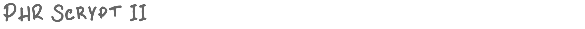Sample characters PHR Scrypt II Font