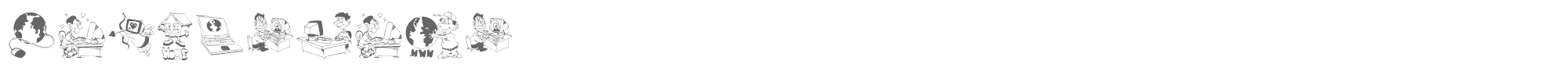 Sample characters Webmasters Font