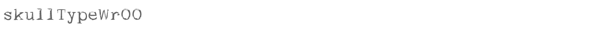 Sample characters Skull Type Wr00 Font