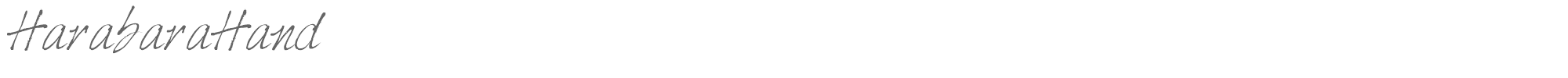 Sample characters Harabara Hand Font