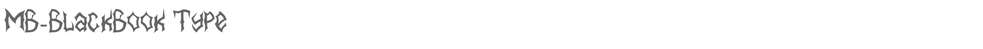 Sample characters MB BlackBook Type Font
