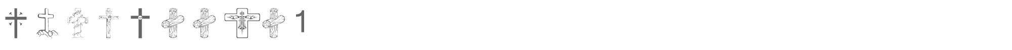 Sample characters WM Crosses 1 Font