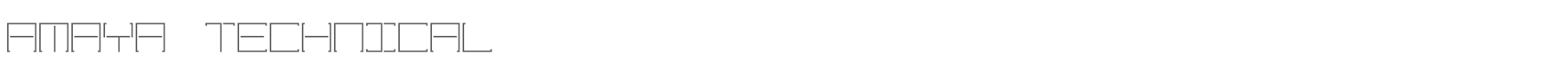 Sample characters Amaya Technical Font