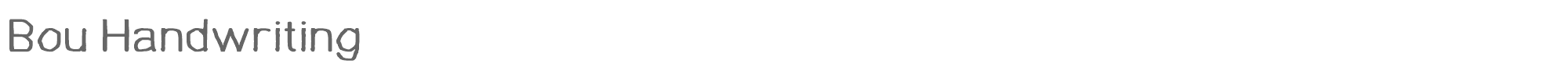 Sample characters Bou Handwriting Font