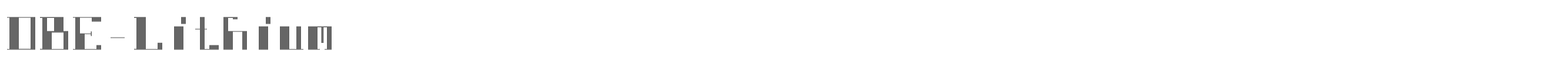 Sample characters DBE Lithium Font