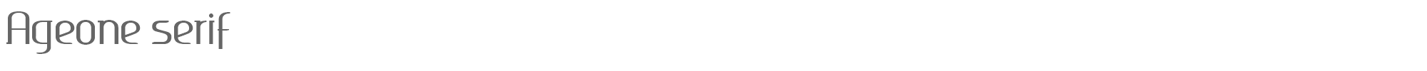 Sample characters Ageone Serif Font